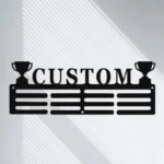personalizowany wieszak na medale z napisem metalowy