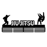 Metalowy wieszak na medale Jiu-Jitsu z zawieszonymi medalami