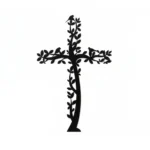 Krzyż metalowy na ścianę Drzewo Życia z ptakami – dekoracja stalowa