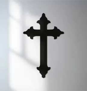 Krzyż metalowy na ścianę – klasyczna dekoracja ścienna z metalu