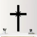 Minimalistyczny krzyż metalowy na ścianę – nowoczesna dekoracja religijna