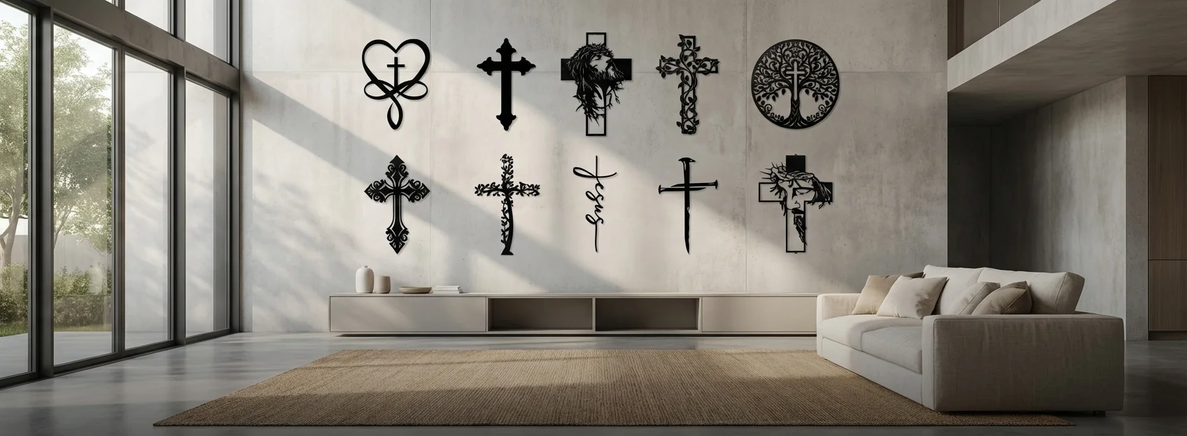 Krzyże metalowe na ścianę – minimalistyczne krzyże loft i industrial