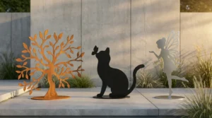 Corten, czarna stal i stal nierdzewna – porównanie metali w dekoracjach ogrodowych wolnostojących