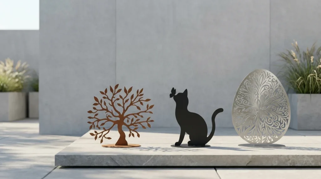 Trwałe dekoracje metalowe wolnostojące w nowoczesnej aranżacji ogrodu – ekspozycja jakości i wykończenia