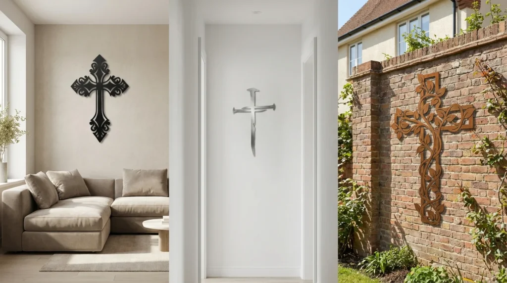 Jaki rozmiar krzyża na ścianę wybrać – proporcje do salonu, korytarza i elewacji