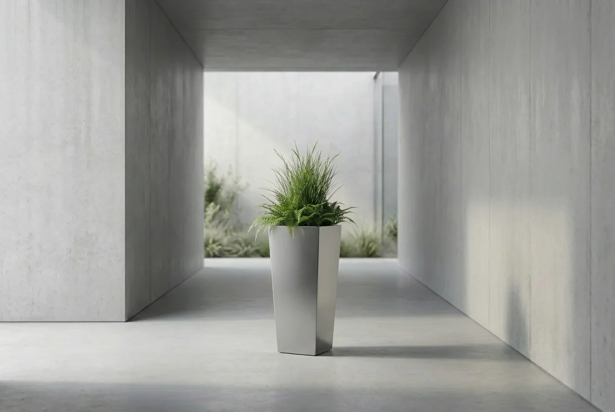 Donica jako punkt WOW – nowoczesna donica premium w architektonicznej przestrzeni