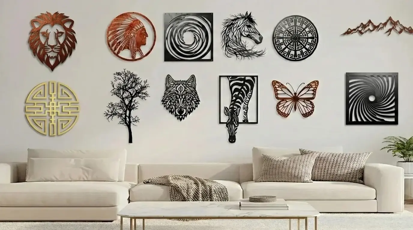 Metalowe dekoracje ścienne – galeria wzorów do wnętrza