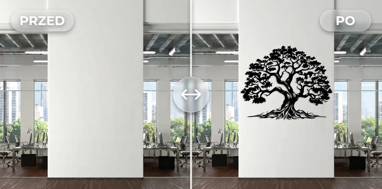 Dekoracja ścienna z metalu w motywie drzewa – pomysł na metamorfozę ściany wewnątrz lub na elewacji