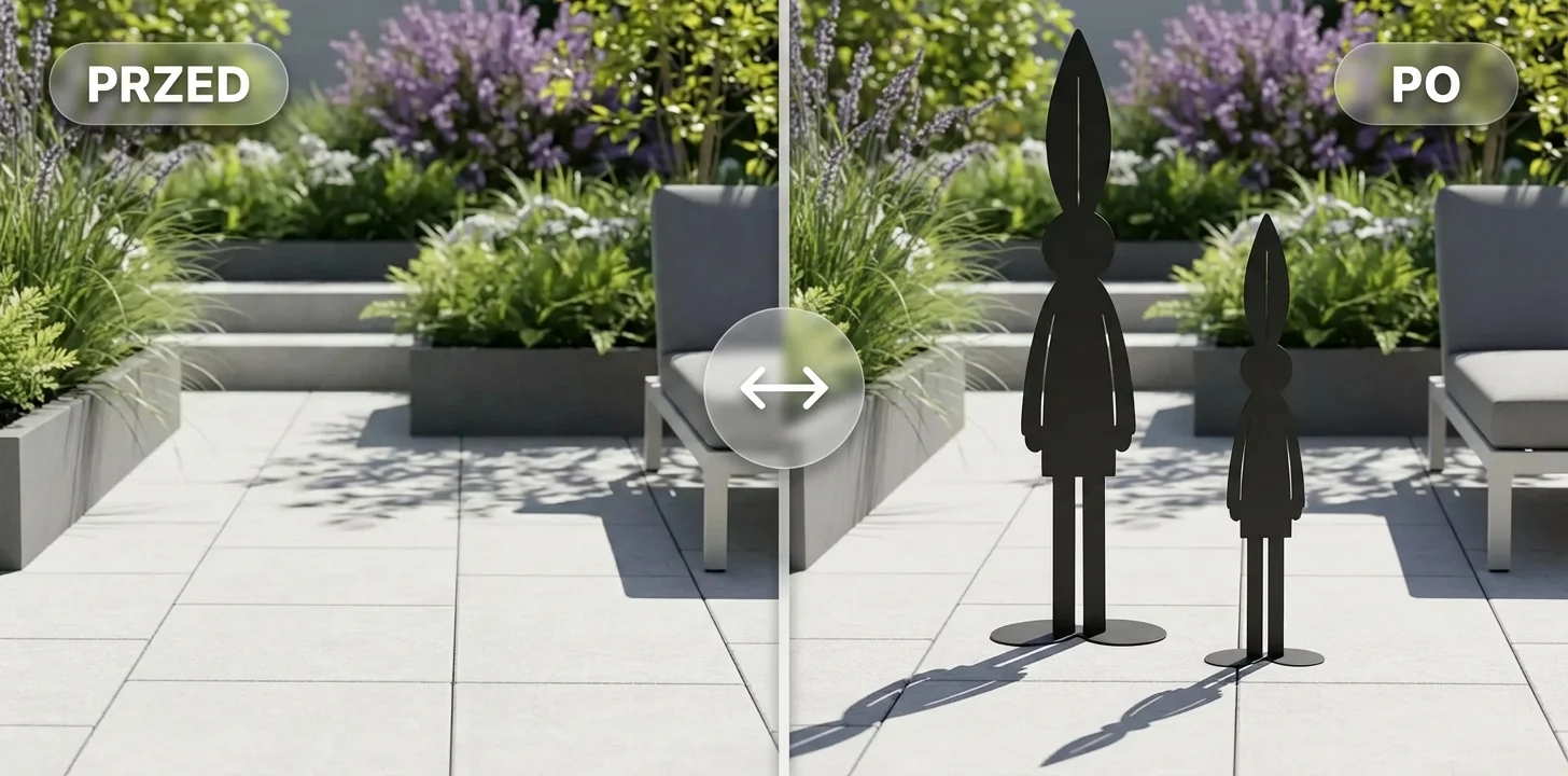 Dekoracje metalowe wolnostojące – efekt PRZED i PO