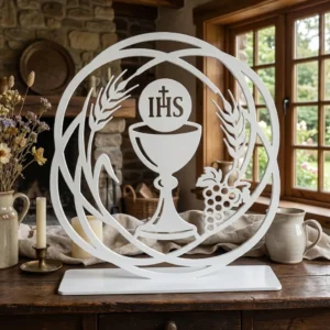 Kielich Eucharystyczny IHS – metalowa dekoracja wolnostojąca