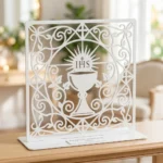 Komunijna Rozeta IHS – metalowa dekoracja wolnostojąca