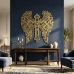 Krzyż Anielskich Skrzydeł – metalowa dekoracja ścienna