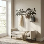 Metalowy wieszak ścienny Botaniczna Arabeska 90 x 25 cm