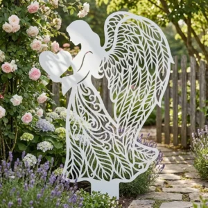 Anioł Serca Ogrodowego – metalowa dekoracja sakralna do ogrodu