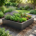 Metalowa grządka podwyższona 80 × 60 cm do uprawy warzyw i ziół