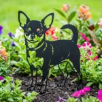 Chihuahua v2 metalowa dekoracja ogrodowa do wbicia w ziemię