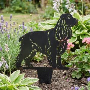 Cocker Spaniel v3 metalowa dekoracja ogrodowa do wbicia w ziemię