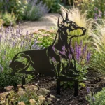 Doberman metalowa dekoracja ogrodowa do wbicia w ziemię