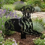 Dog niemiecki v3 – metalowa dekoracja ogrodowa do wbicia w ziemię
