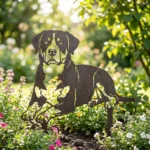 Greater Swiss Mountain Dog metalowa dekoracja ogrodowa do wbicia w ziemię