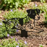 Jack Russell Terrier metalowa dekoracja ogrodowa do wbicia w ziemię