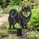 Pomeranian v2 metalowa dekoracja ogrodowa do wbicia w ziemię