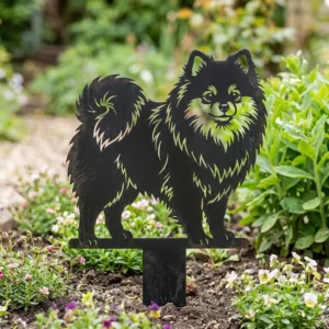Pomeranian v2 metalowa dekoracja ogrodowa do wbicia w ziemię