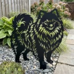Pomeranian v3 metalowa dekoracja ogrodowa do wbicia w ziemię