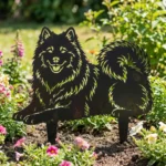 Samoyed metalowa dekoracja ogrodowa do wbicia w ziemię