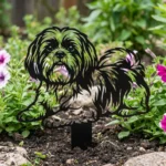 Shih Tzu metalowa dekoracja ogrodowa do wbicia w ziemię