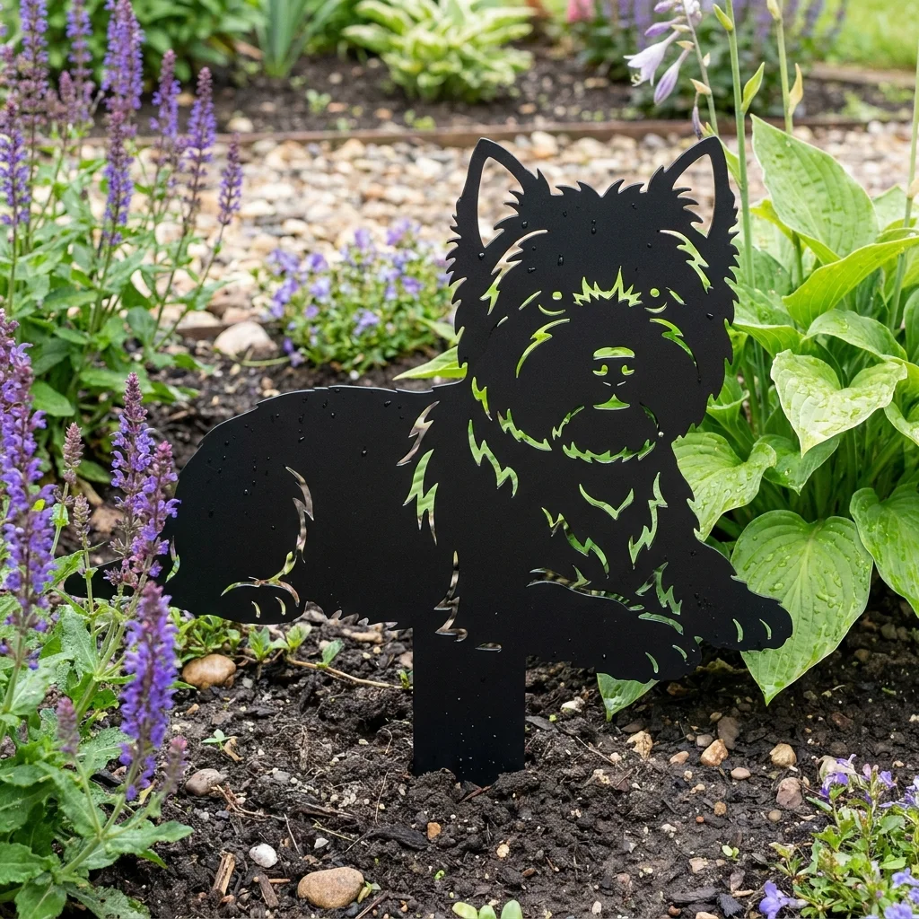 West Highland Terrier metalowa dekoracja ogrodowa do wbicia w ziemię