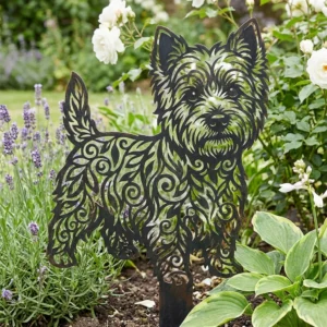 West Highland Terrier v3 metalowa dekoracja ogrodowa do wbicia w ziemię