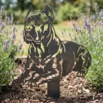 Cane corso v4 – Dekoracja Ogrodowa Metalowa w rabacie z lawendą