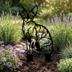 Devon Rex metalowa dekoracja ogrodowa do wbicia w ziemię