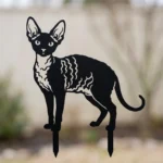 Devon Rex v2 metalowa dekoracja ogrodowa do wbicia w ziemię