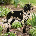 Kooikerhondje – Dekoracja Ogrodowa Metalowa w rabacie ogrodowej