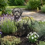 Lagotto v4 – dekoracja ogrodowa metalowa przedstawiająca stojącego psa rasy lagotto