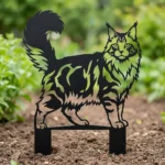 Maine Coon metalowa dekoracja ogrodowa do wbicia w ziemię