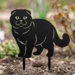 Scottish Fold v2 metalowa dekoracja ogrodowa do wbicia w ziemię