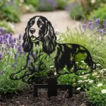 Springer Spaniel angielski – Dekoracja Ogrodowa Metalowa w rabacie ogrodowej