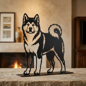 Akita Inu metalowa dekoracja wolnostojąca model 2