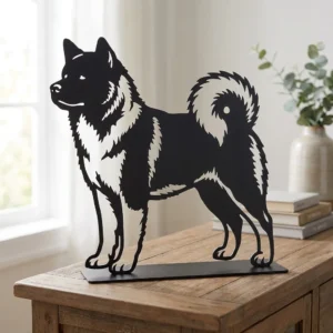 Akita Inu metalowa dekoracja wolnostojąca model 3