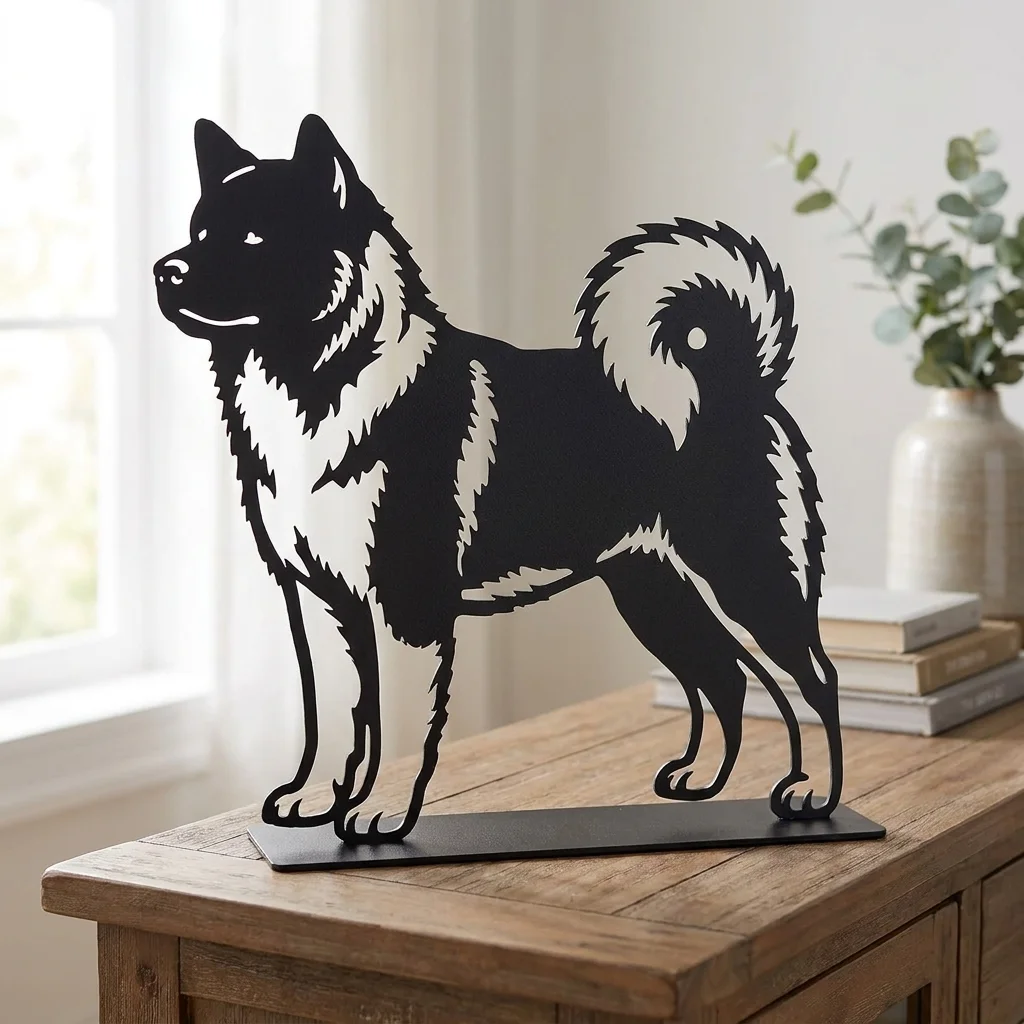 Akita Inu metalowa dekoracja wolnostojąca model 3