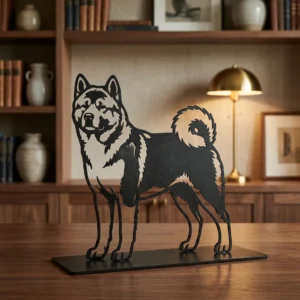 Akita Inu metalowa dekoracja wolnostojąca