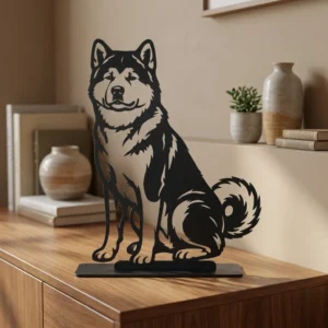 Akita Inu metalowa dekoracja wolnostojąca model 4