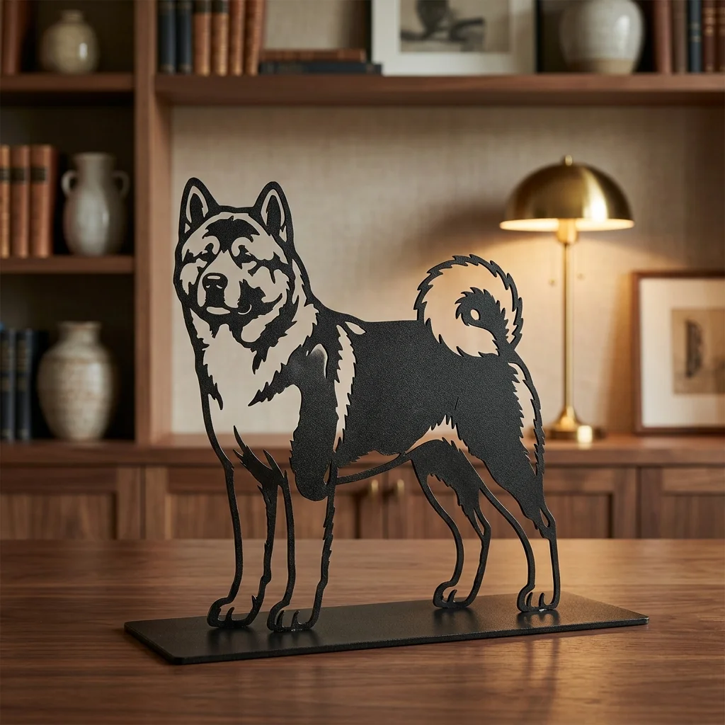 Akita Inu metalowa dekoracja wolnostojąca
