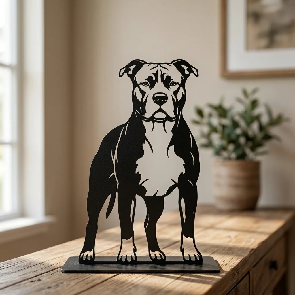 Amstaff metalowa dekoracja wolnostojąca model 3