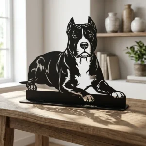 Amstaff metalowa dekoracja wolnostojąca