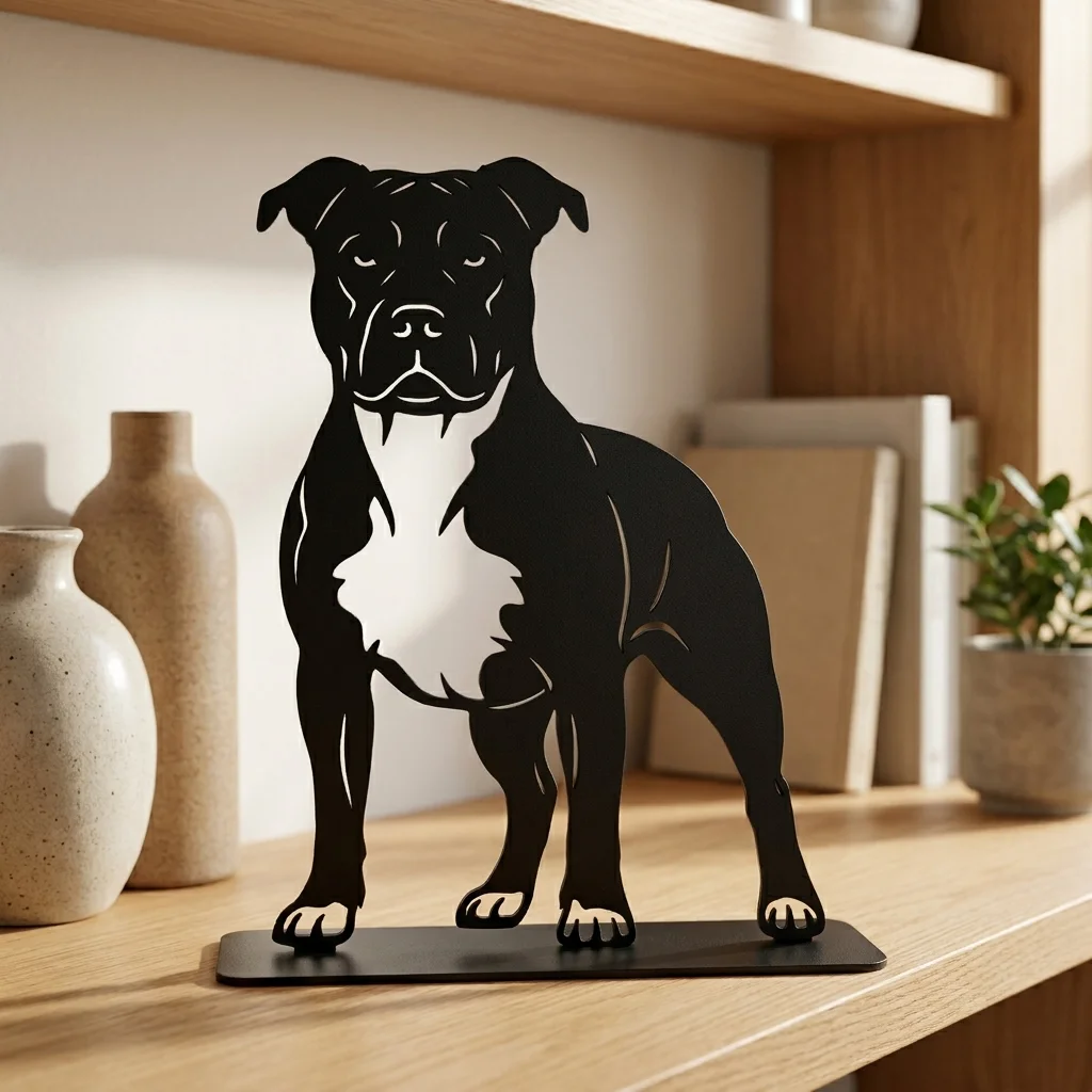 Amstaff metalowa dekoracja wolnostojąca model 4
