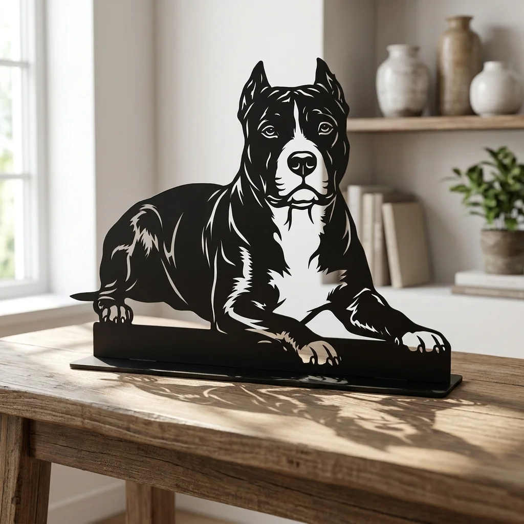 Amstaff metalowa dekoracja wolnostojąca